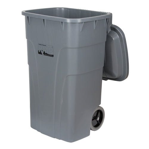 Bac d'ordures roulant, Polyéthylène, 65 gal. US - JH479