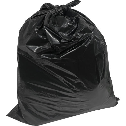 Black industrial grade waste bags, open top, various sizes and thicknesses available