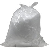 Clear, open top, industrial grade garbage bags in various sizes and thicknesses