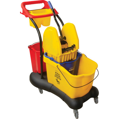 Multi-Function Mop Cart, Push Down, 9.5 US gal. (38 quarts), Yellow - JN502