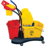 Multi-Function Mop Cart, Push Down, 9.5 US gal. (38 quarts), Yellow - JN502