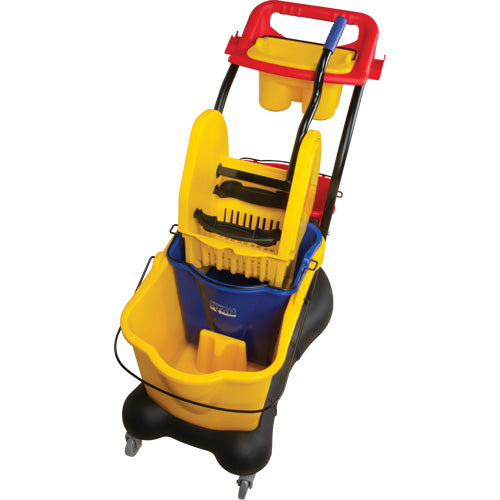 Multi-Function Mop Cart, Push Down, 9.5 US gal. (38 quarts), Yellow - JN502
