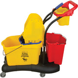 Multi-Function Mop Cart, Push Down, 9.5 US gal. (38 quarts), Yellow - JN502