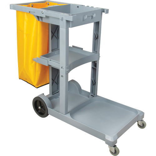 Chariot de concierge, 44" x 20" x 38", Plastique, Gris - JN515