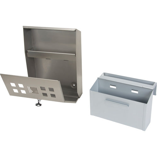 Ashtray, Wall Mounted, Stainless Steel, Capacity 1.6 Liters, Height 13-4/5" - JN619