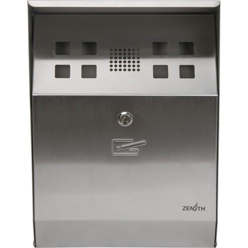 Ashtray, Wall Mounted, Stainless Steel, Capacity 1.6 Liters, Height 13-4/5" - JN619