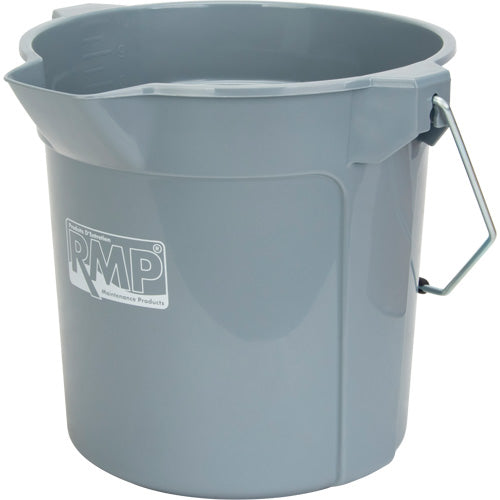 Round Bucket with Pour Spout, 2.64 US gal (10.57 pint) Capacity, Gray - JP785