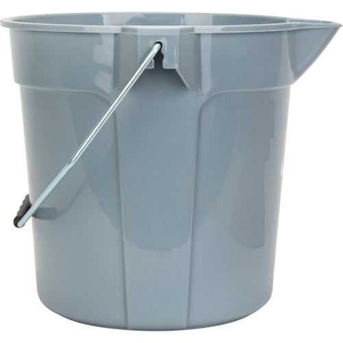 Round Bucket with Pour Spout, 2.64 US gal (10.57 pint) Capacity, Gray - JP785