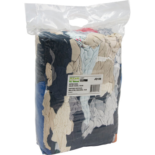 Chiffons fabriqués à partir de matériaux recyclés, Molleton, Mélange de couleurs, 10 lb - JQ108