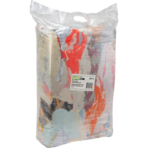 Chiffons fabriqués à partir de matériaux recyclés, Tissu éponge, Mélange de couleurs, 25 lb - JQ112