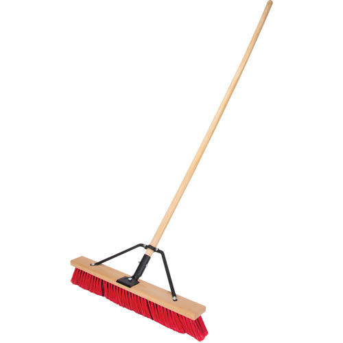 Reinforced Handle Push Broom, 24", Medium, PVC Bristles - JQ458