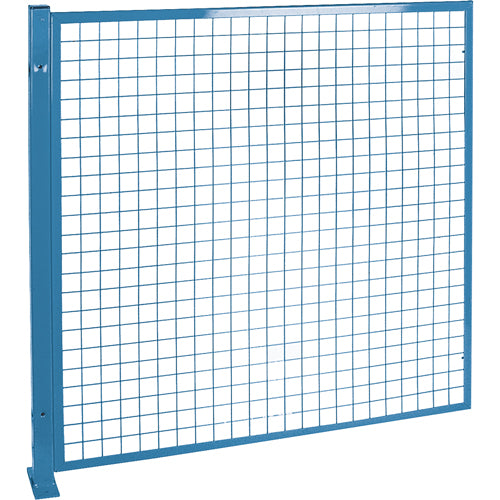 Protecteurs de périmètre - Style treillis métallique, 4' h x 4' la, Bleu - KH946