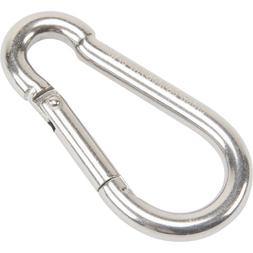 Mousqueton en acier inoxydable, 500 lb (0,25 tonne) Charge d'utilisation max., 5/16" Taille, 1/2" Oeil - LW276