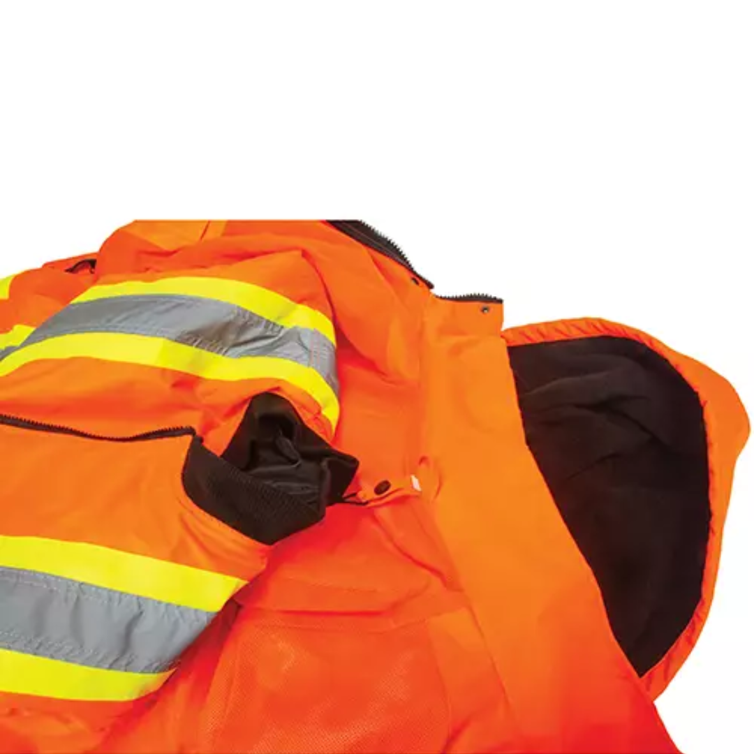 Parka d'hiver imperméable 7-en-1, Orange haute visibilité