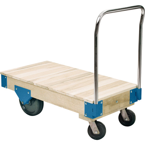 Chariots à plateforme - Chariots à plateforme tout en bois, 48" lo x 24" la, Capacité de 3000 lb, Roues en Nylon - MB122