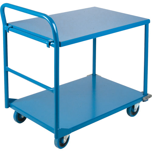 Chariots à tablettes/plateforme, Acier, 24" la x 36" p x 40" h, Capacité de la plateforme 1300 lb - MB391