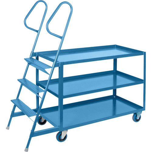 Chariots à cueillette, Acier, 24" la x 64" p, 3 tablettes, Capacité 1200 lb - MB507