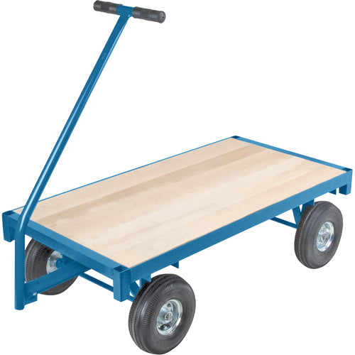Chariots wagon ergonomiques à plateforme, 30" la x 60" lo, 45" Poignée, 1000 lb Capacité, 10" Dia. de roue, Pneumatique Roues - MD188