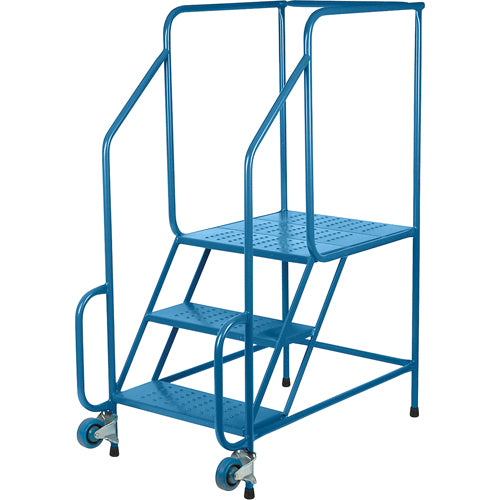 Échelles Tilt-N-Roll, Acier, 3 marches, Largeur 22", 24" p x 27" h marche palière - MD603