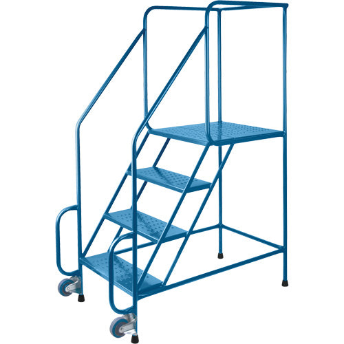 Échelles Tilt-N-Roll, Acier, 4 marches, Largeur 22", 24" p x 38" h marche palière - MD604