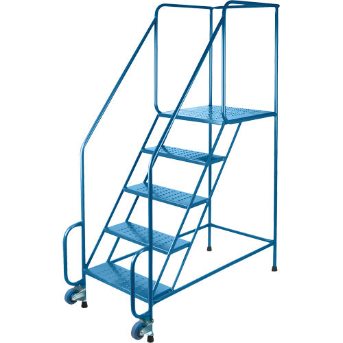 Échelles Tilt-N-Roll, Acier, 6 marches, Largeur 22", 24" p x 56" h marche palière - MD606