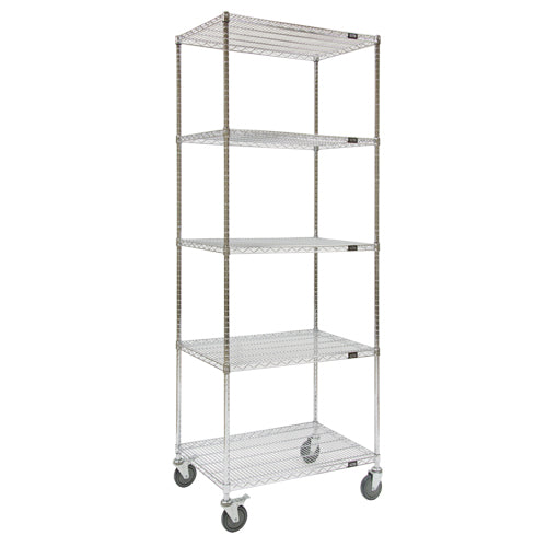 Chariots en treillis métallique, Chromé, 36" x 92" x 24", Capacité 800 lb - MJ536