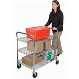 Chariot utilitaire en treillis métallique, Chromé, 48" x 39" x 18", Capacité 800 lb - MK783