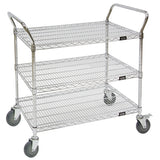 Chariot utilitaire en treillis métallique, Chromé, 30" x 39" x 18", Capacité 800 lb - MJ539