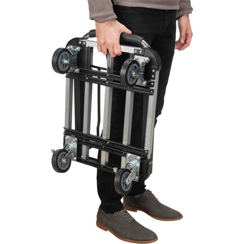 Chariots à plateforme pliants, Aluminium, 300 lb, 28" lo x 16" la, Hauteur 32" - MK990