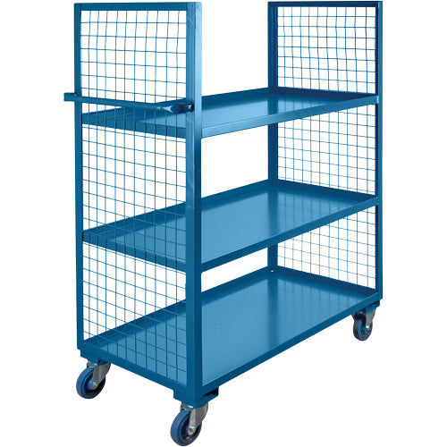 Chariots grillagés, Acier, 24" x 63" x 63", Capacité 1200 lb - ML176