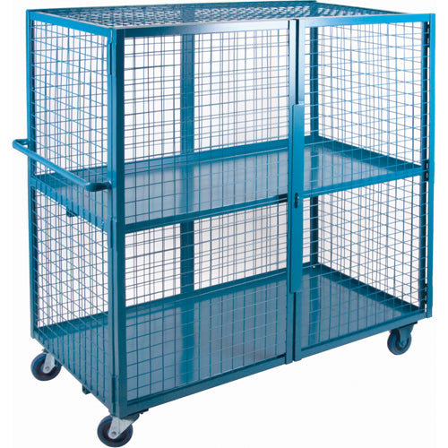 Chariot en treillis métallique, 2 niveaux, 63" lo x 32" la x 62,5" h, Cap. 1200 lb - ML242