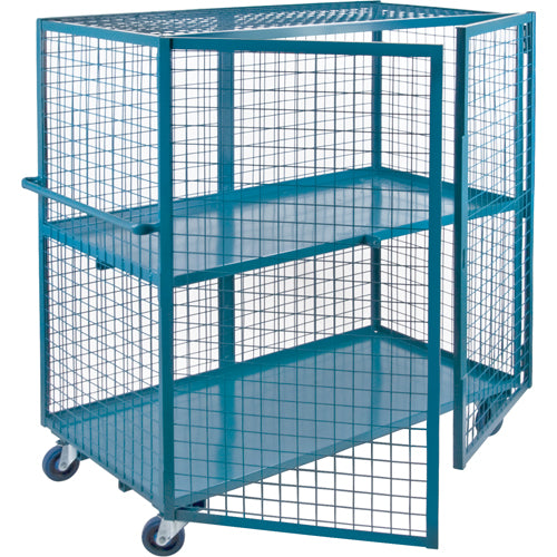 Chariot en treillis métallique, 2 niveaux, 39" lo x 26" la x 62,5" h, Cap. 1200 lb - ML238