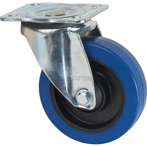 Roulette bleue, Pivotant, 5" (127 mm), Caoutchouc, 400 lb (181 kg) - ML337