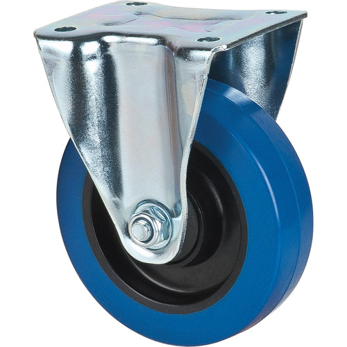Roulette bleue, Fixe, 5" (127 mm), Caoutchouc, 400 lb (181 kg) - ML338