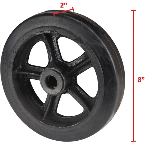 Roue en caoutchouc moulé, 8" (203 mm) dia. x 2" (51 mm) la, Capacité de 400 lb (181 kg) - ML813