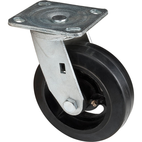 Roulette moulé, Pivotant, 6" (152,4 mm), Caoutchouc, 550 lb (249 kg) - ML849