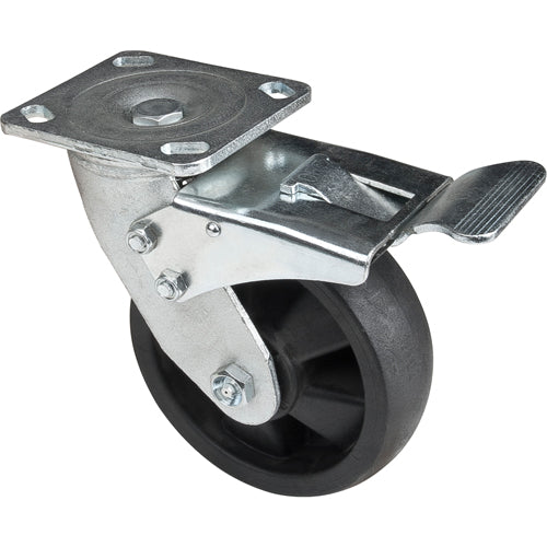 High Temperature Casters, Swivel with Brake, 6" (152.4 mm), Nylon, 880 lb (399 kg) - ML863