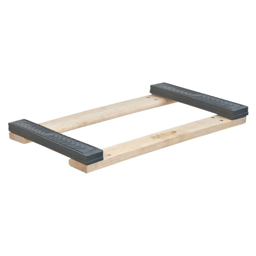 Cadre de socle roulant en bois dur à bouts avec caoutchouc, Cadre en Bois, 18" la x 30" p x 2,5" h, Capacité de 900 lb - MN184
