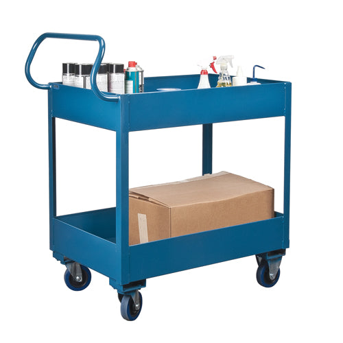 Chariots de service à bordure profonde, 2 Tiers, 24" la x 47" h x 36" p, Capacité 1200 lb - MN395