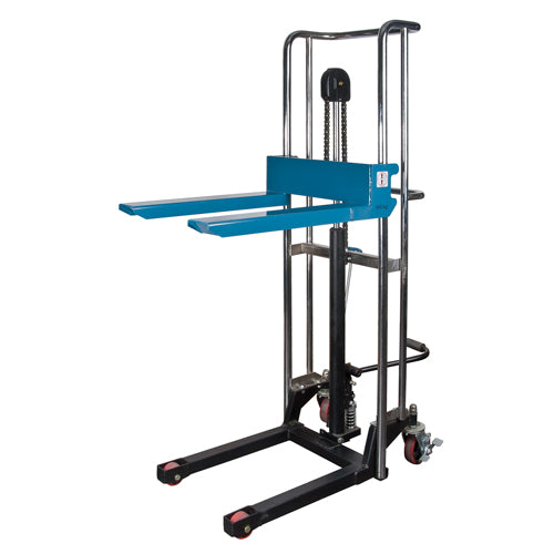 Gerbeur hydraulique à plateforme, Mécanisme Pompe au pied, Capacité de 880 lb, Levage max de 60" - MN397