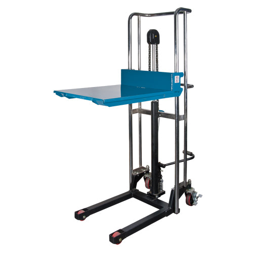 Gerbeur hydraulique à plateforme, Mécanisme Pompe au pied, Capacité de 880 lb, Levage max de 60" - MN397