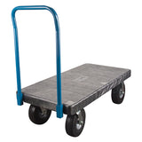 Plastic Platform Trucks, 48" L x 24" W, 900 lb Cap, Flat-Proof Wheels - MN438