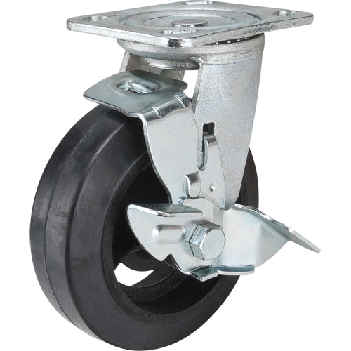 Caster Wheel, Swivel with Brake, 6" (152.4 mm), Rubber, 550 lb (249 kg) - MN451