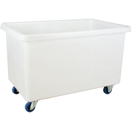 Chariot-caisse à parois droites, Polyéthylène blanc, 46" lo x 28" la x 31" h, Volume 14 pi³, Capacité 600 lb - MN996