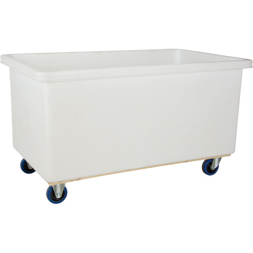 Chariot-caisse à parois droites, Polyéthylène blanc, 57" lo x 34" la x 33" h, Volume 22 pi³, Capacité 600 lb - MO001