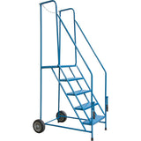 Escabeau roulant avec rails pour accès à une remorque, 6 marches, Largeur de la marche 22", Hauteur de la plateforme 55", Acier - MO012