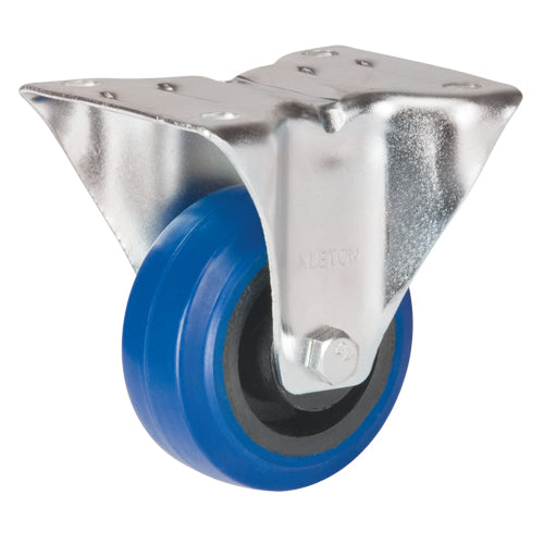 Roulette bleue, Fixe, 3" (76 mm), Caoutchouc, 285 lb (129 kg) - MO512