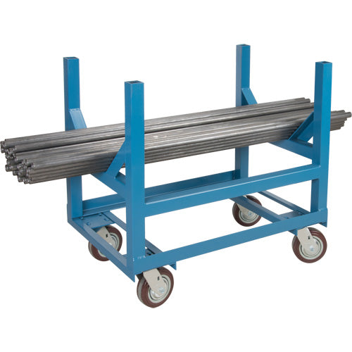 Chariot à berceaux pour tuyaux et barres, 24" lo x 24" la x 34" h, Capacité de 2500 lb, Roue Polyuréthane - MP037