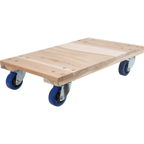 Socles roulants en bois franc pour usage intensif, Roues en Caoutchouc, Capacité de 1400 lb, 18" la x 24" p x 7" h - MP091