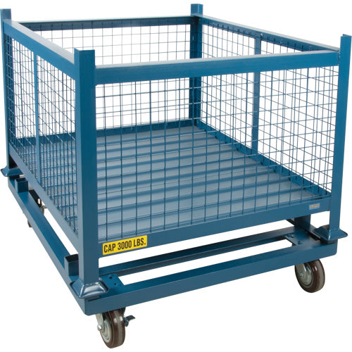 Socle roulant pour contenant empilables, 48,5" la x 40-1/2" p x 10" h, Capacité de 3000 lb - MP096